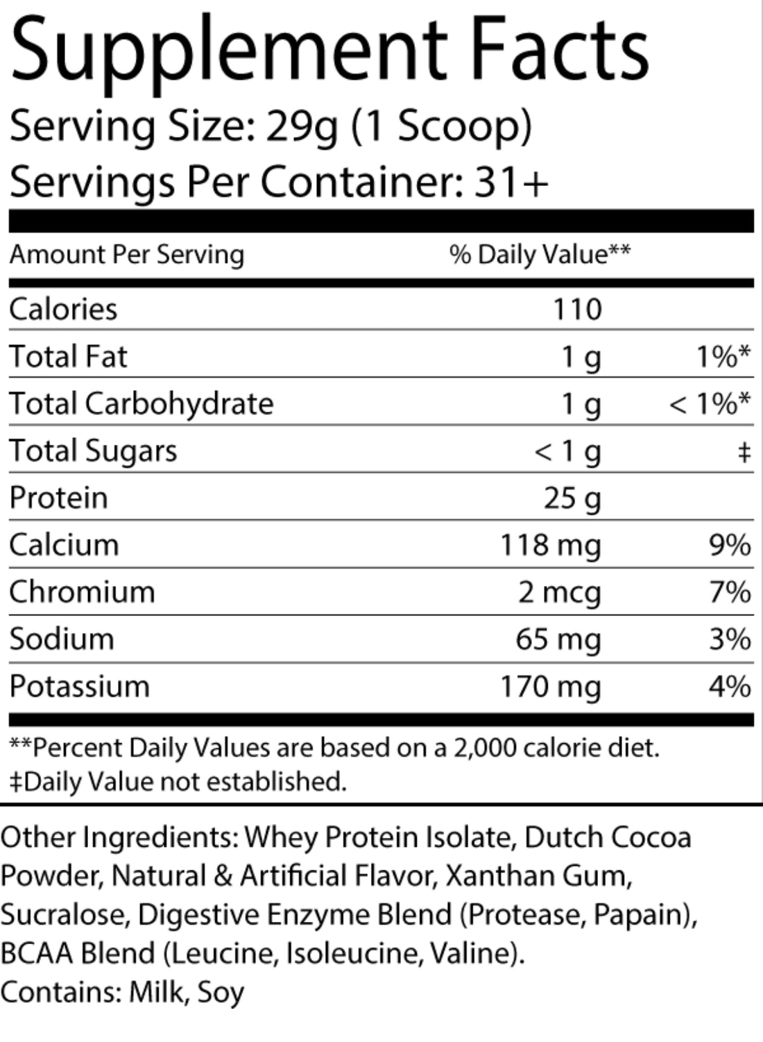 Ascended 100% Whey Isolate Chocolate Milkshake