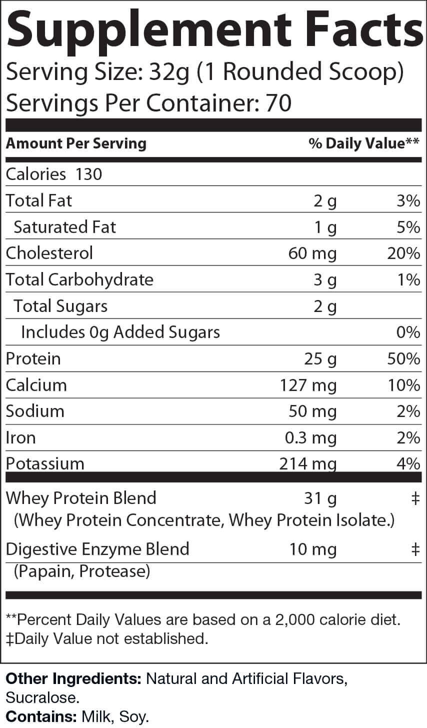 Ascended 5lb Whey Protein Vanilla – 70 servings