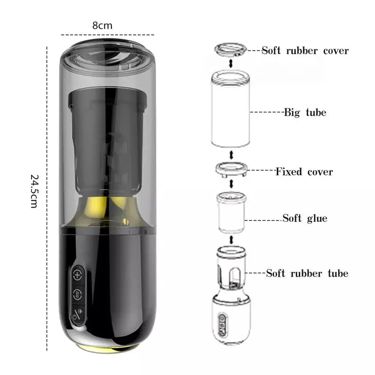 Auto Rotating Transparent Male Masturbator Cup