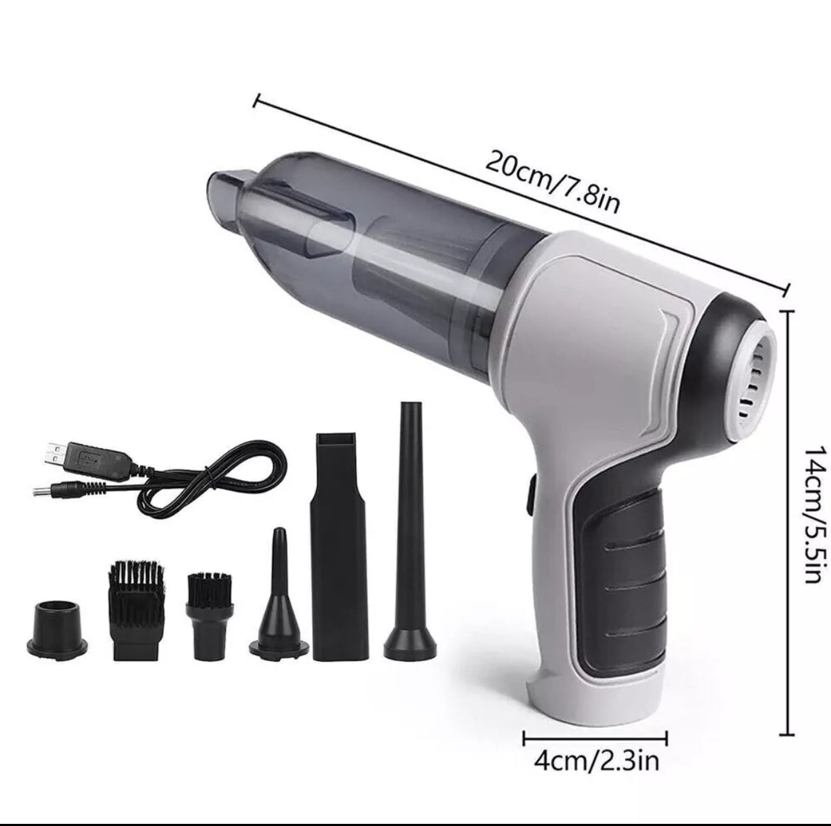 6 in 1 Upgrade Car Vacuum Cleaner Air Blower Wireless Handheld Rechargeable Mini