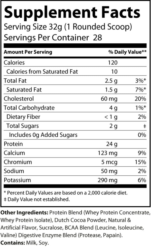 Ascended Whey Protein Concentrate Chocolate Milkshake