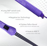 Travel Size Curl Iron Ceramic Heat Barrel Teflon Wand