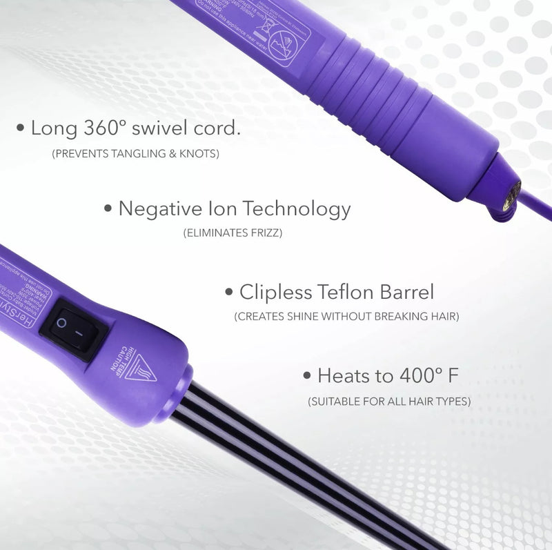 Travel Size Curl Iron Ceramic Heat Barrel Teflon Wand