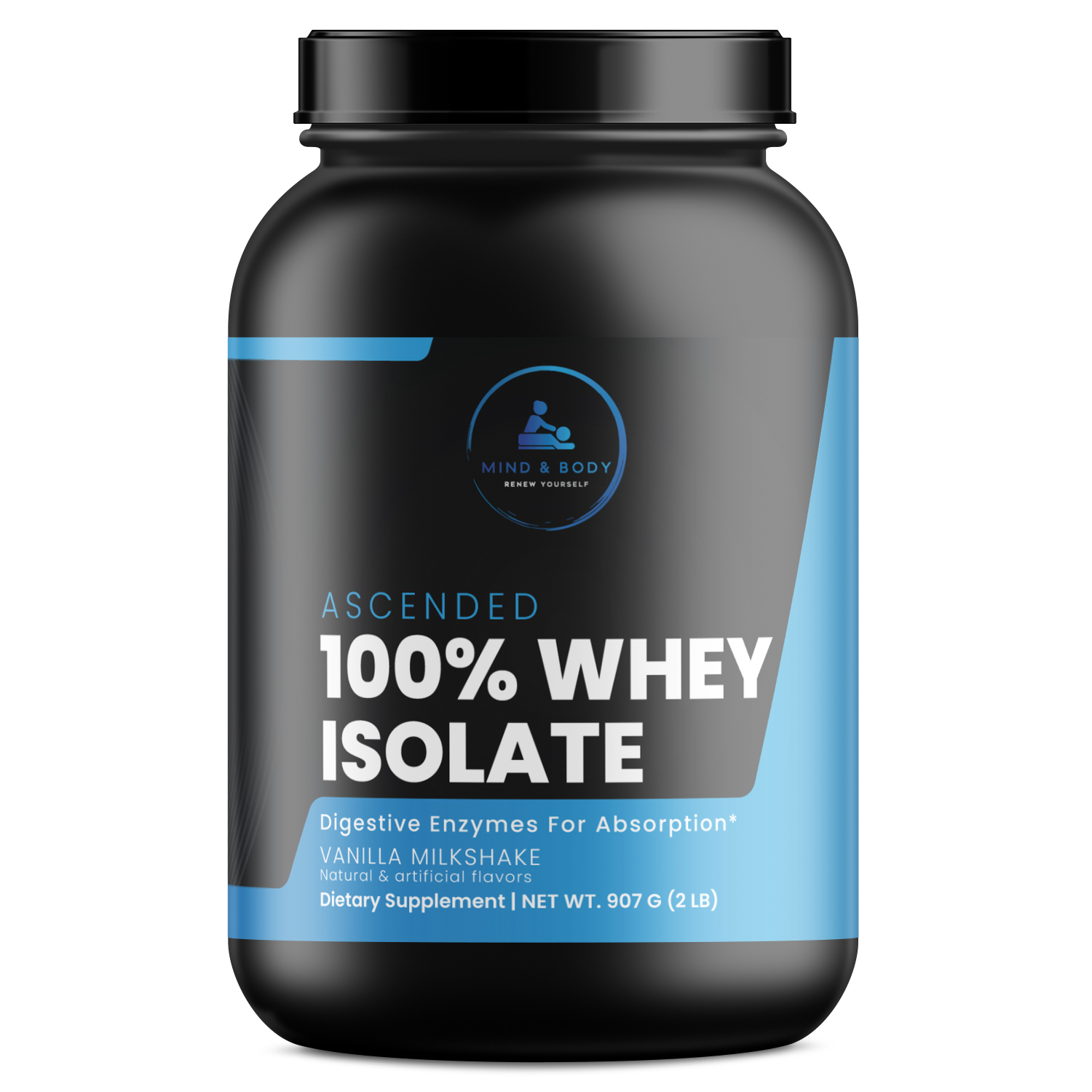 Ascended 2lb 100% Whey Isolate Vanilla – 30 servings