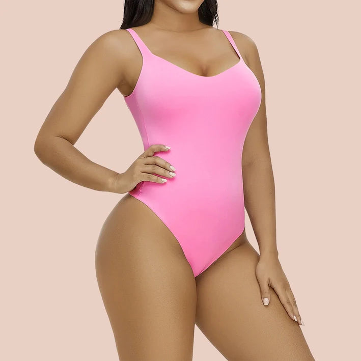 Second-Skin Feel Square Neck Cami Top Thong Bodysuit