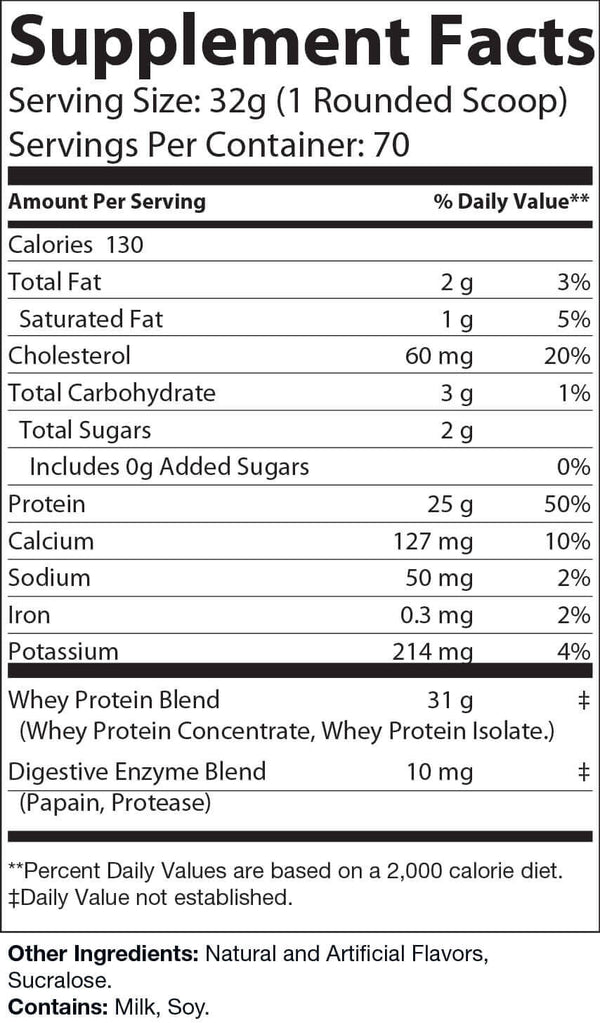 Ascended 5lb Whey Protein Vanilla – 70 servings